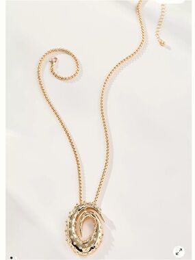 Anthropologie Gold Plated Glitz Swirl Pendant Necklace